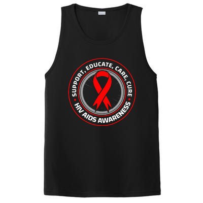 HIV AIDS Immune Deficiency Disease Red Ribbon Patient PosiCharge Competitor Tank