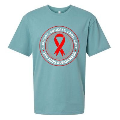 HIV AIDS Immune Deficiency Disease Red Ribbon Patient Sueded Cloud Jersey T-Shirt