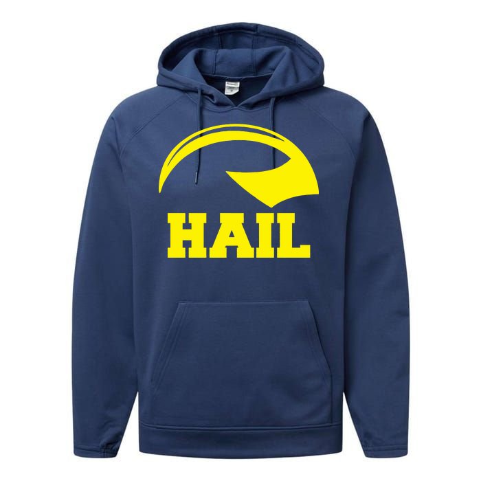 Hail Michigan Helmet Football Victors Performance Fleece Hoodie