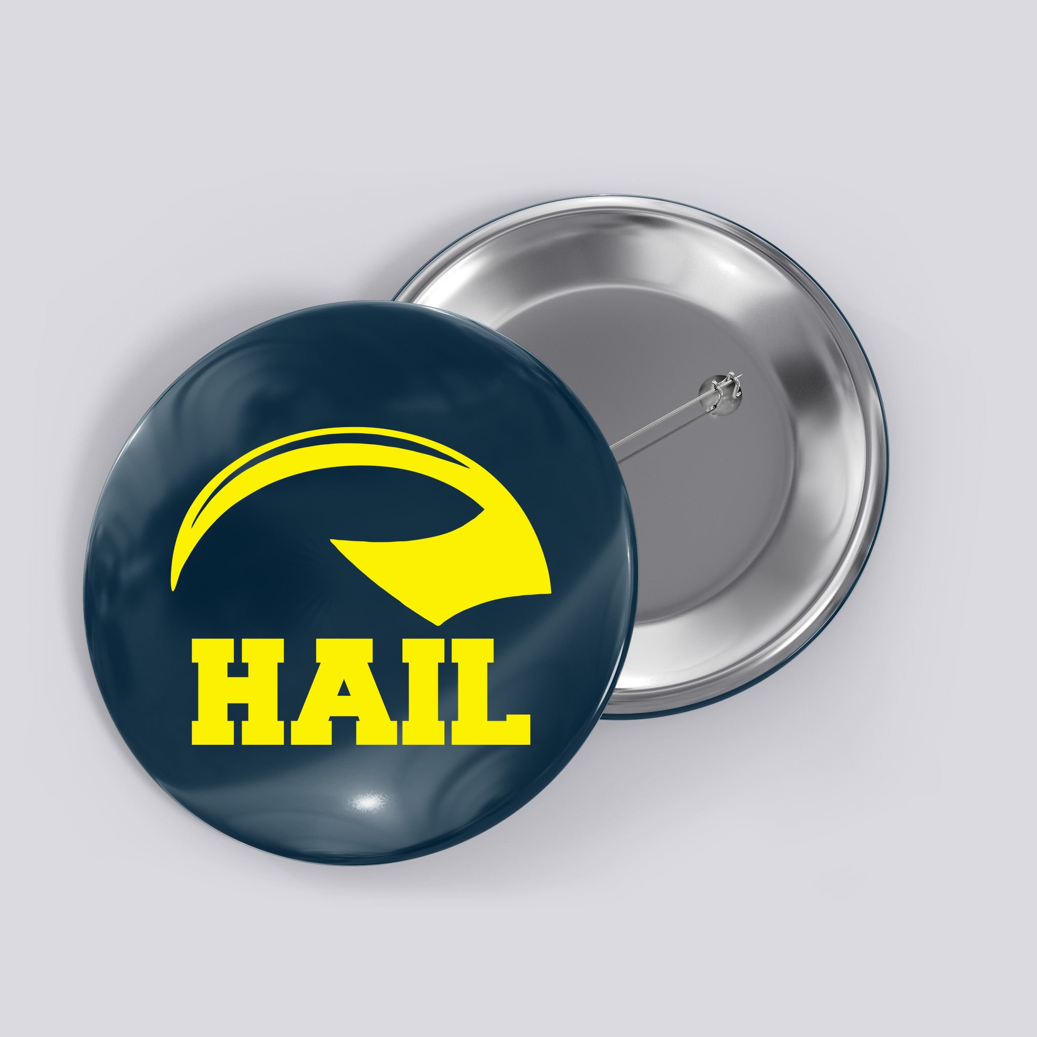 Hail Michigan Helmet Football Victors Button