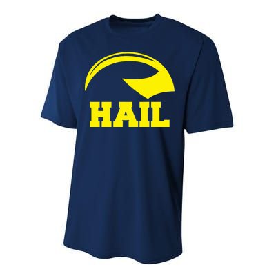 Hail Michigan Helmet Football Victors Performance Sprint T-Shirt