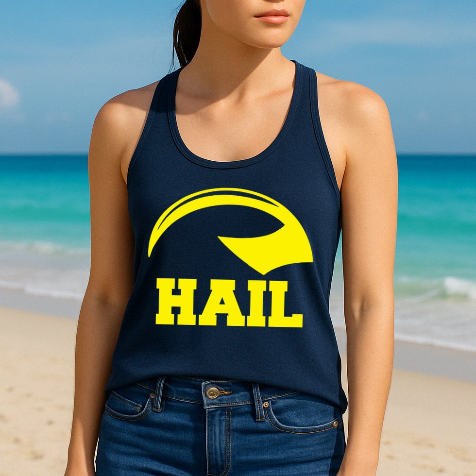 Hail Michigan Helmet Football Victors Womens Tank Top