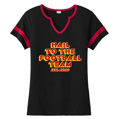 Hail To The Football Team 2020 Washington Fan Ladies Halftime Notch Neck Tee