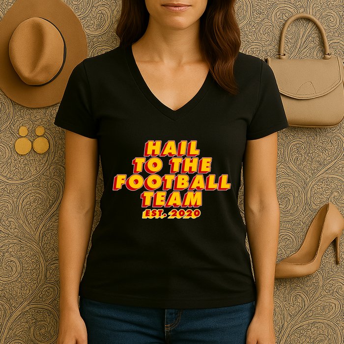 Hail To The Football Team EST 2020 Washington Football Women's V-Neck T-Shirt