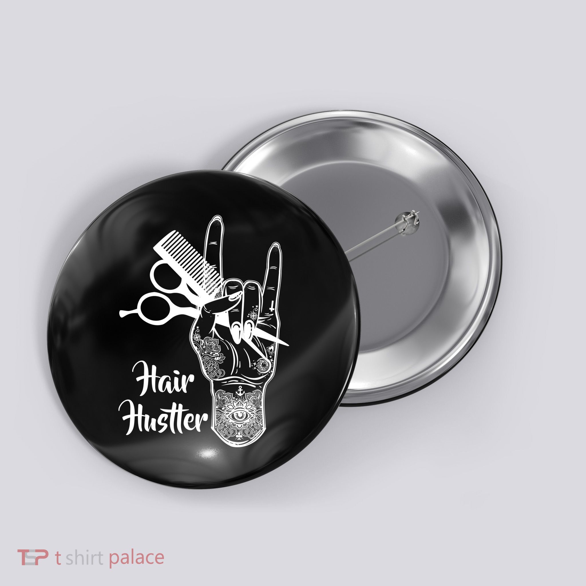 Hair Hustler Beauty Salon Button
