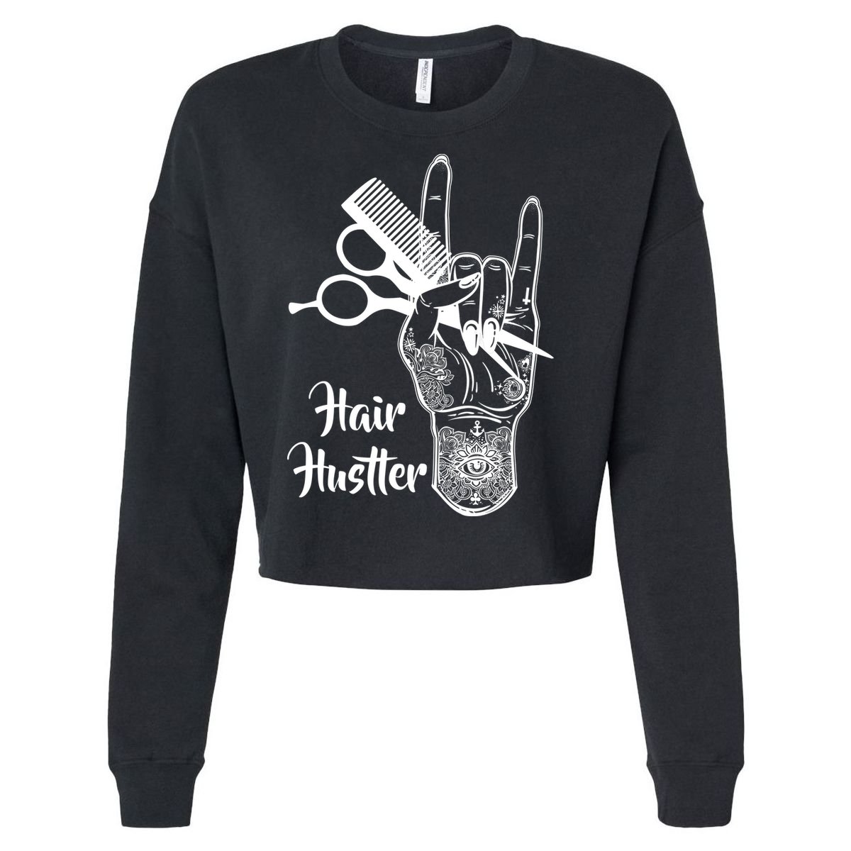 Hair Hustler Beauty Salon Cropped Pullover Crew