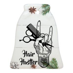 Hair Hustler Beauty Salon Ceramic Bell Ornament