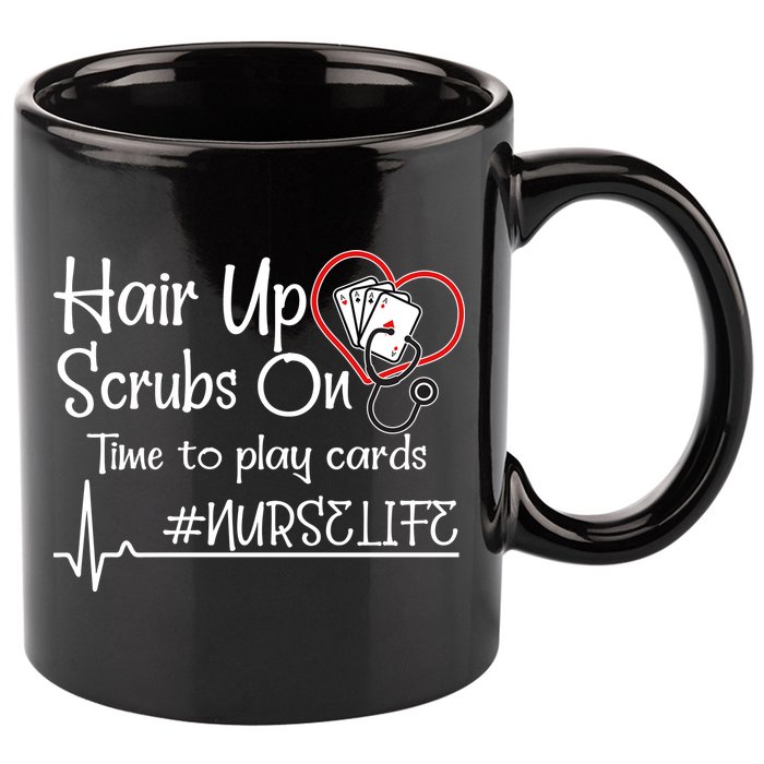 Hair Up Scrubs On Time to Play Cards 11oz C Handle Ceramic Mug