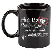 Hair Up Scrubs On Time to Play Cards 11oz C Handle Ceramic Mug
