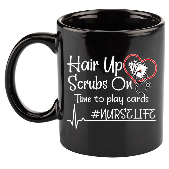 Hair Up Scrubs On Time to Play Cards 11oz C Handle Ceramic Mug