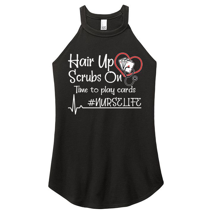Hair Up Scrubs On Time to Play Cards Women's Perfect Tri Rocker Tank