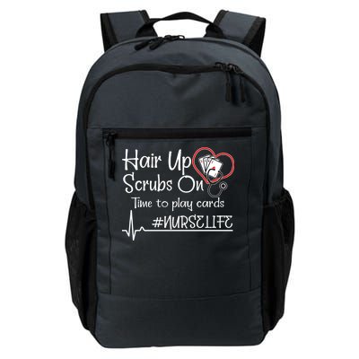 Hair Up Scrubs On Time to Play Cards Daily Commute Backpack