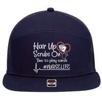 Hair Up Scrubs On Time to Play Cards 7 Panel Mesh Trucker Snapback Hat