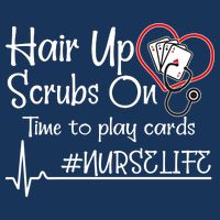 Hair Up Scrubs On Time to Play Cards 7 Panel Mesh Trucker Snapback Hat
