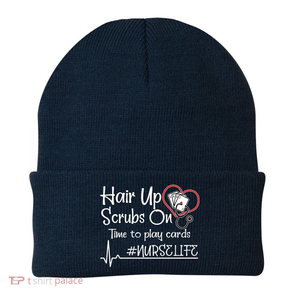 Hair Up Scrubs On Time to Play Cards Beanie