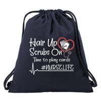 Hair Up Scrubs On Time to Play Cards Drawstring Bag