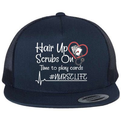 Hair Up Scrubs On Time to Play Cards Flatbill Hat