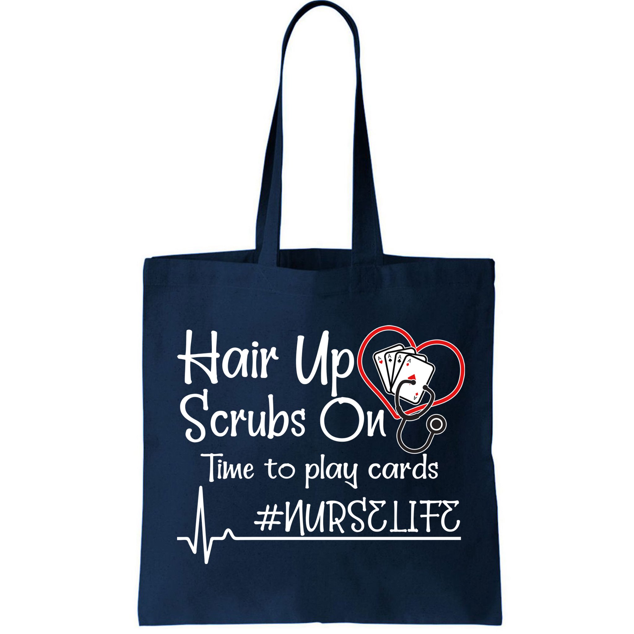 Hair Up Scrubs On Time to Play Cards Bag
