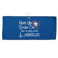 Hair Up Scrubs On Time to Play Cards Large Microfiber Waffle Golf Towel