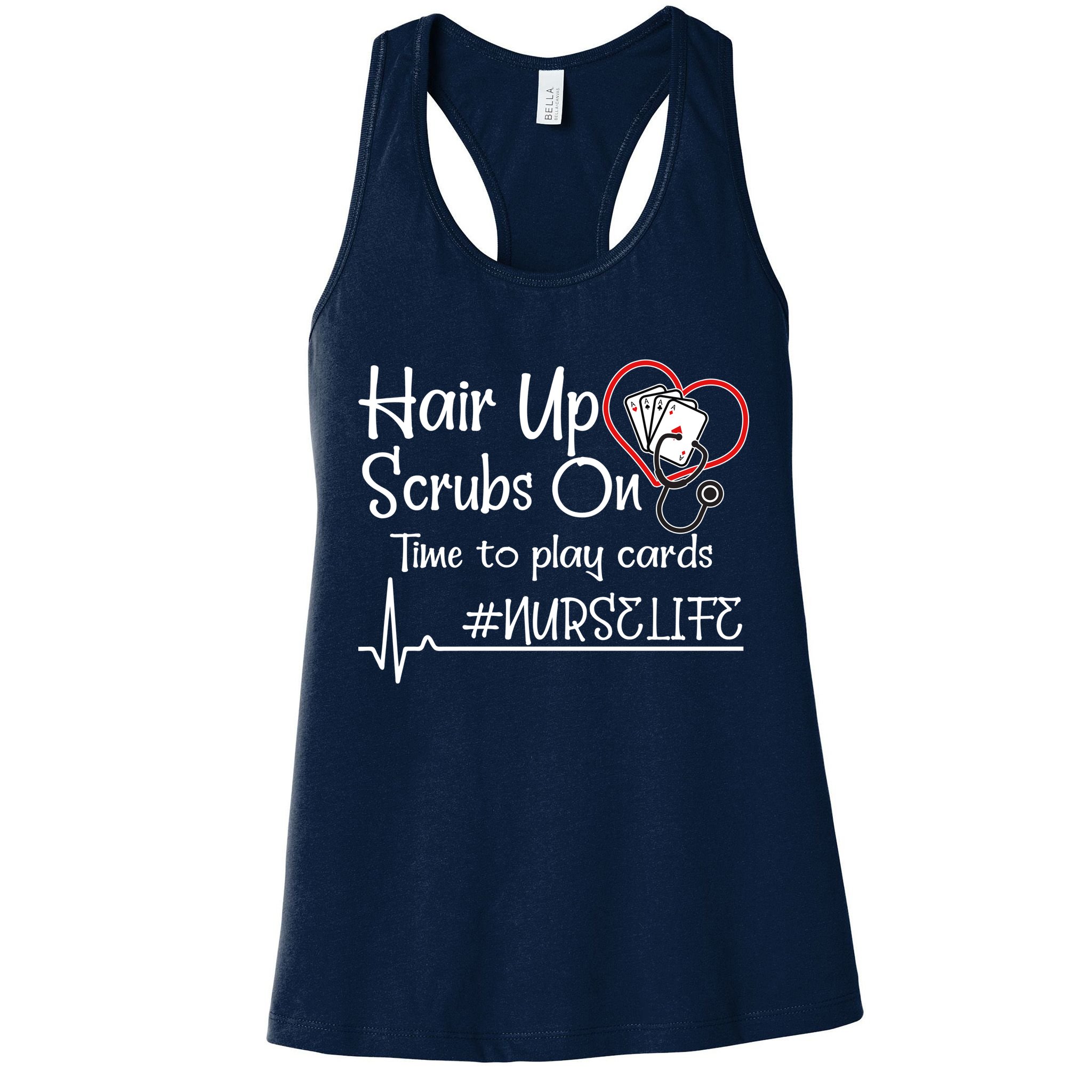 Hair Up Scrubs On Time to Play Cards Womens Tank Top