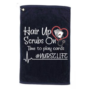 Hair Up Scrubs On Time to Play Cards Platinum Collection Golf Towel