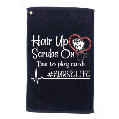 Hair Up Scrubs On Time to Play Cards Golf Towel