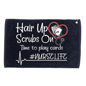 Hair Up Scrubs On Time to Play Cards Grommeted Golf Towel