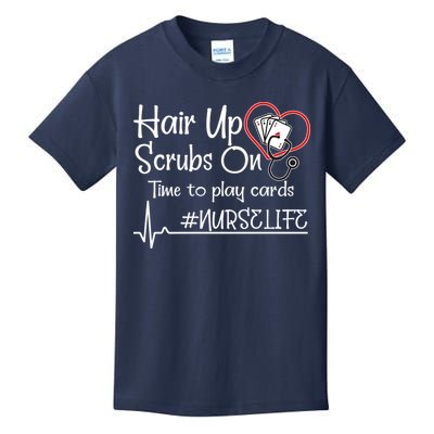 Hair Up Scrubs On Time to Play Cards Kids T-Shirt