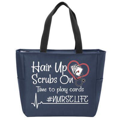 Hair Up Scrubs On Time to Play Cards Zip Tote Bag