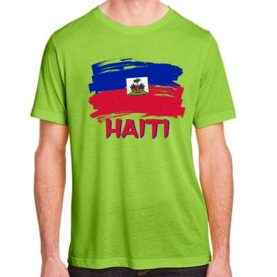 Haiti Distressed Painted Flag Adult ChromaSoft Performance T-Shirt