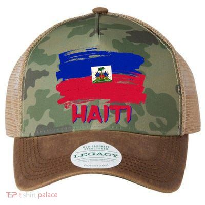 Haiti Distressed Painted Flag Legacy Tie Dye Trucker Hat