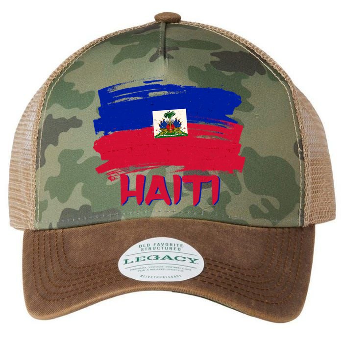 Haiti Distressed Painted Flag Legacy Tie Dye Trucker Hat