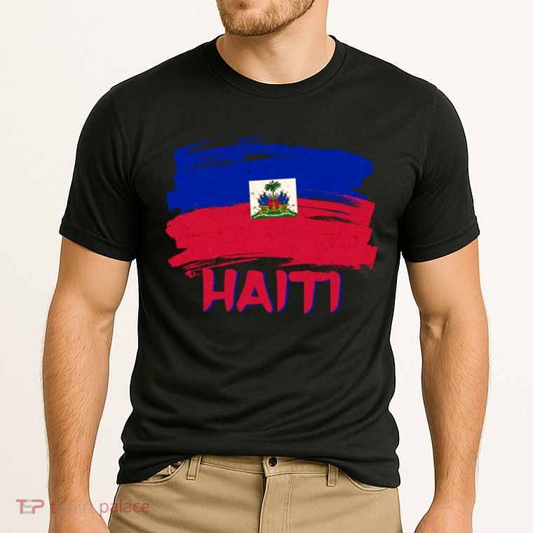 Haiti Distressed Painted Flag Performance Shirt
