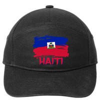 Haiti Distressed Painted Flag 7-Panel Snapback Hat