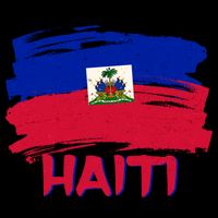 Haiti Distressed Painted Flag 7-Panel Snapback Hat