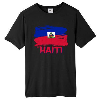 Haiti Distressed Painted Flag Tall Fusion ChromaSoft Performance T-Shirt