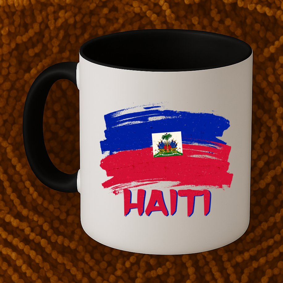 Haiti Distressed Painted Flag Mug
