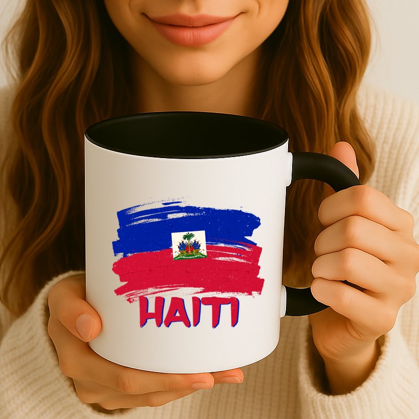Haiti Distressed Painted Flag Mug