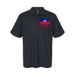 Haiti Distressed Painted Flag Softstyle Adult Sport Polo