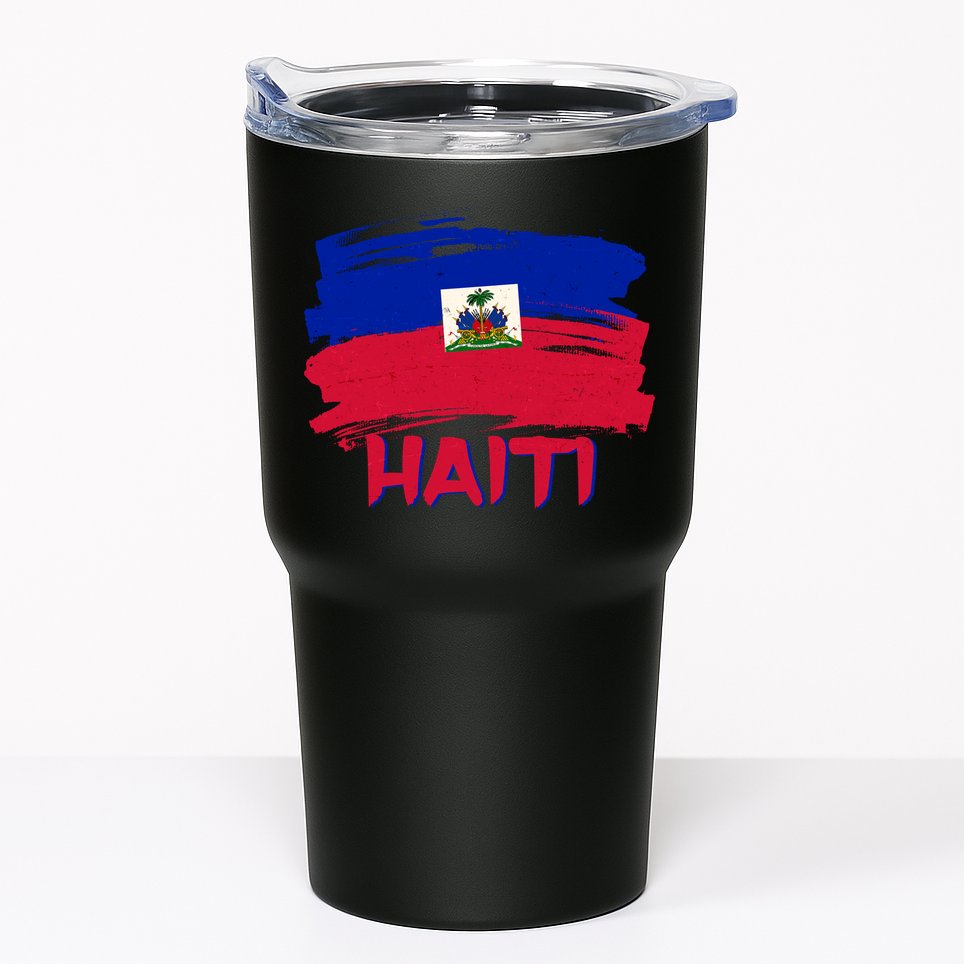 Haiti Distressed Painted Flag Tumbler