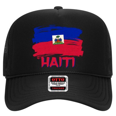 Haiti Distressed Painted Flag Trucker Hat