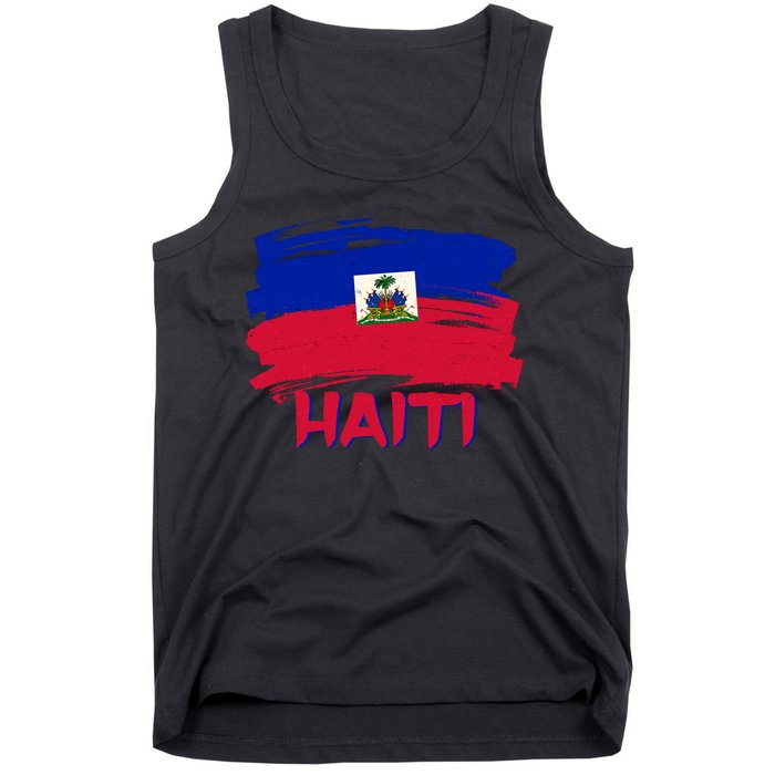 Haiti Distressed Painted Flag Tank Top