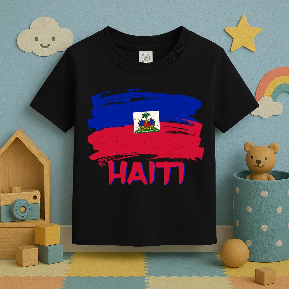 Haiti Distressed Painted Flag Toddler T-Shirt