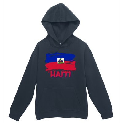 Haiti Distressed Painted Flag Urban Pullover Hoodie