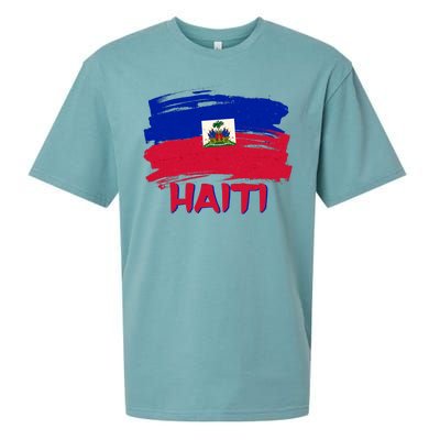 Haiti Distressed Painted Flag Sueded Cloud Jersey T-Shirt