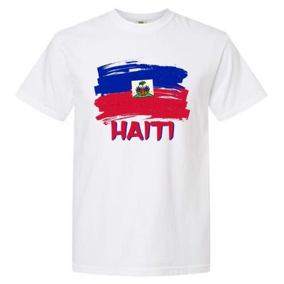 Haiti Distressed Painted Flag Garment-Dyed Heavyweight T-Shirt