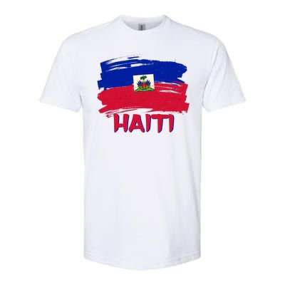 Haiti Distressed Painted Flag Softstyle CVC T-Shirt