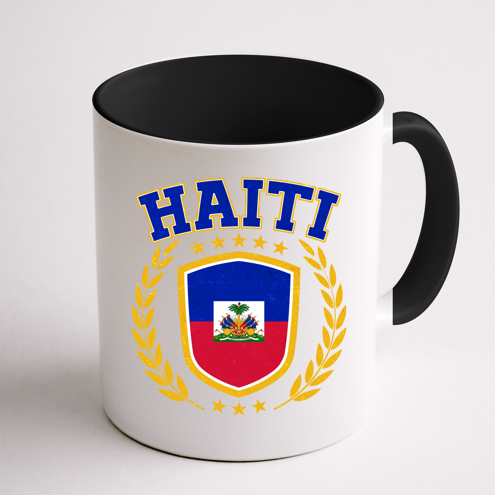 Haiti Flag Crest Shield Logo Mug