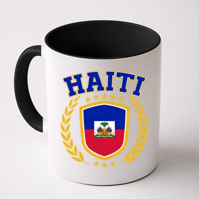 Haiti Flag Crest Shield Logo Mug