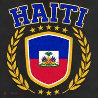 Haiti Flag Crest Shield Logo 11oz C Handle Ceramic Mug
